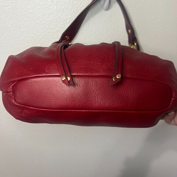 B. Makowsky Red Leather Hobo Bag - Picture 7 of 15